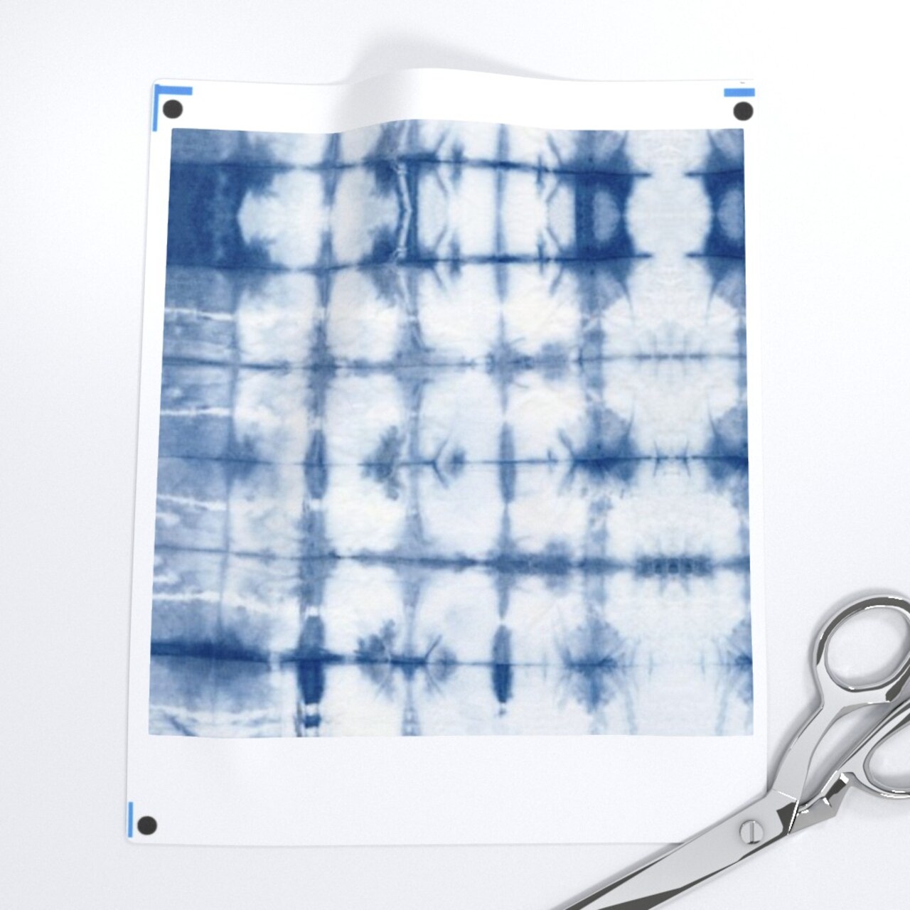 Indigo Shibori Geometric Squares Blue White Geo Traditional Japanese Japan Custom Printed Fabric by Spoonflower Various Fabrics by the Yard or Fat Quarter